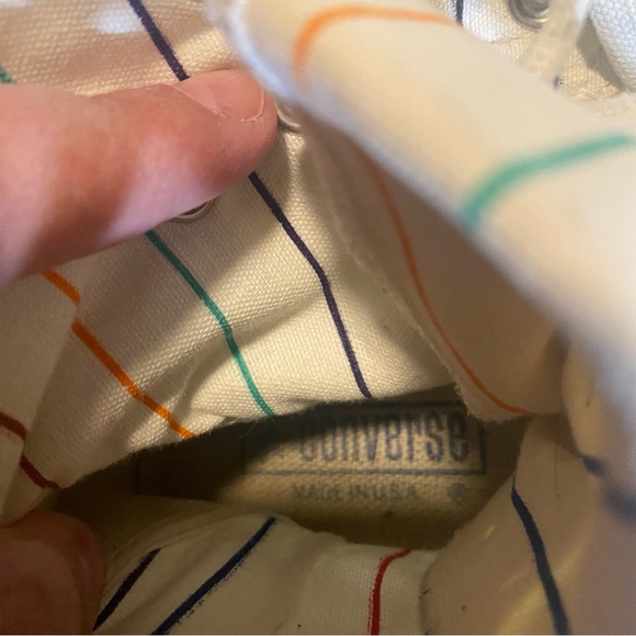 Chuck Taylor Converse Vintage Fold Over Striped Sneakers in SZ 4 1/2 See pics - Picture 3 of 10